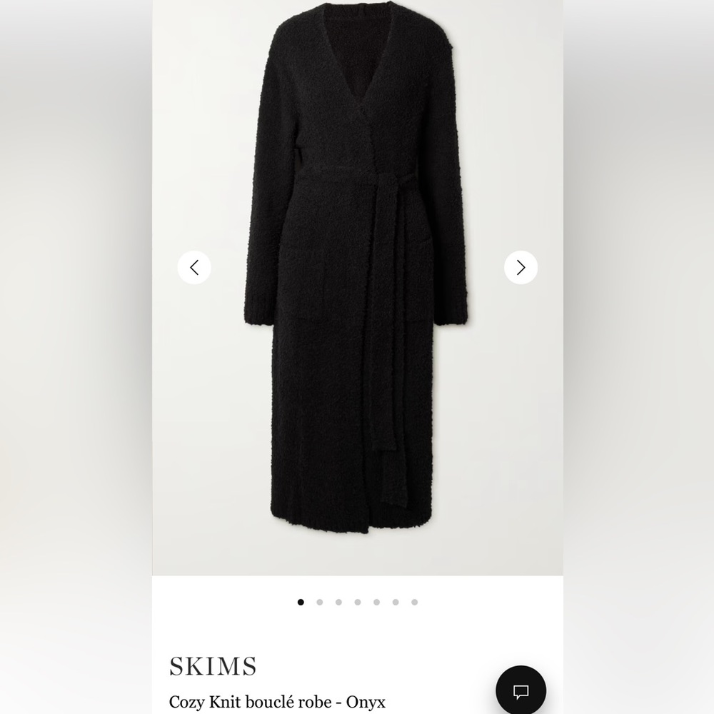 Skims cozy knit boucle robe onyx